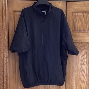 FootJoy DryJoy short Sleeve Half Zip, black water resistant pull over. Men XXL